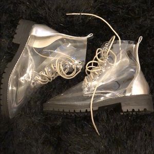 Clear combat boots